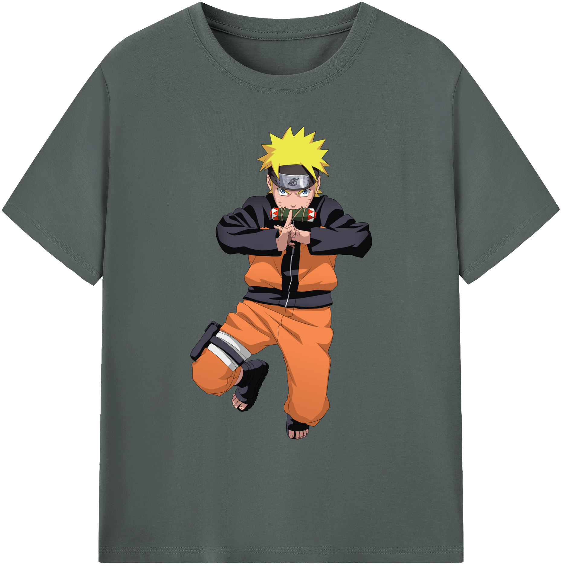 （画像用） NARUTO -ナルト- うずまき ナルト Uzumaki Naruto 綿100％ メンズ半袖Tシャツ｜肌触りやわらか＆通気性